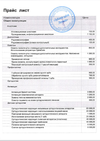 Лицензии и документы клиники